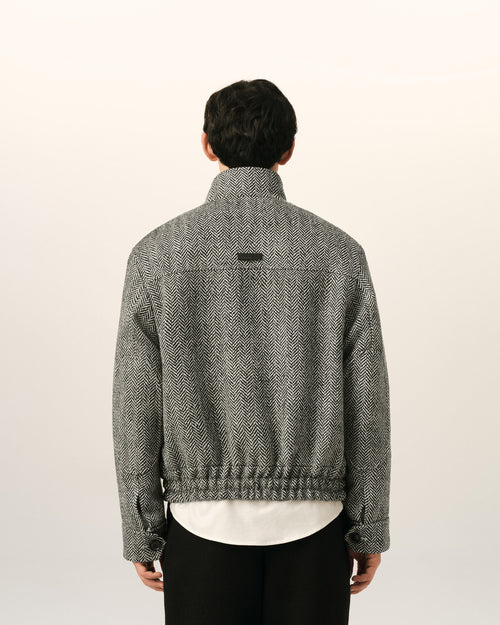Black wool padded harrington jacket - Man - 5 - AMI Paris - Ami Paris