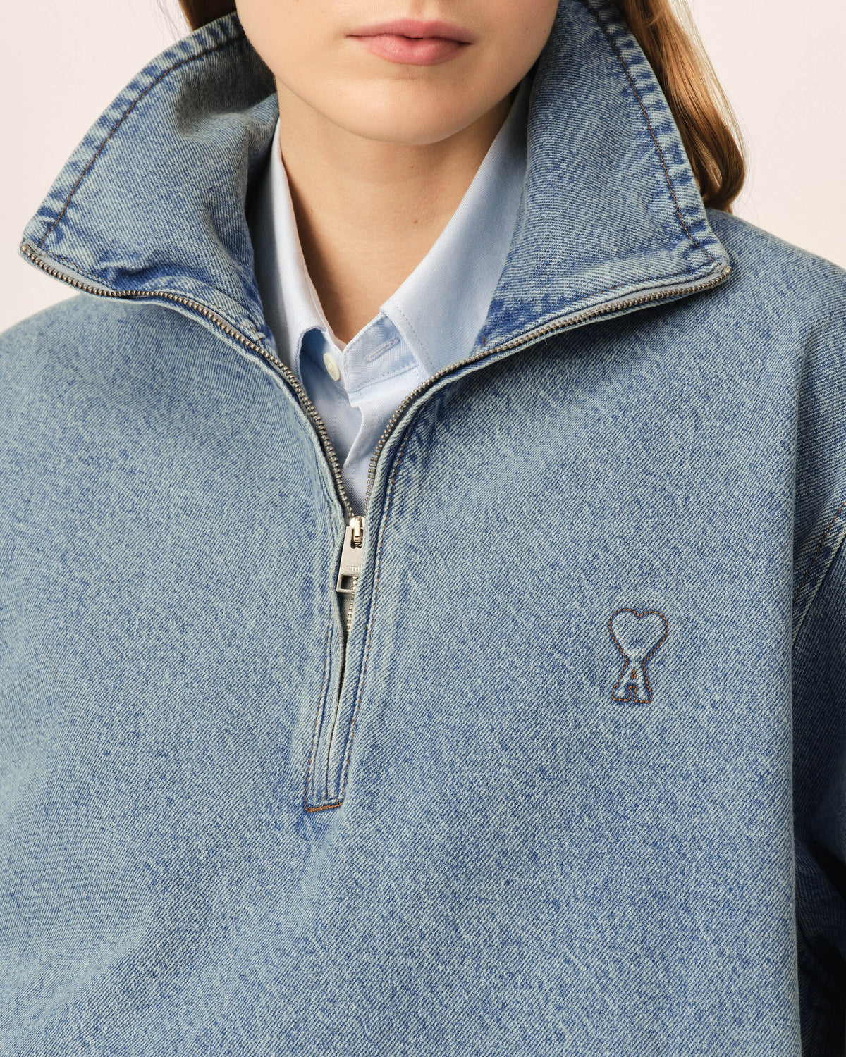 Blue cotton vareuse with Ami de Coeur - 10