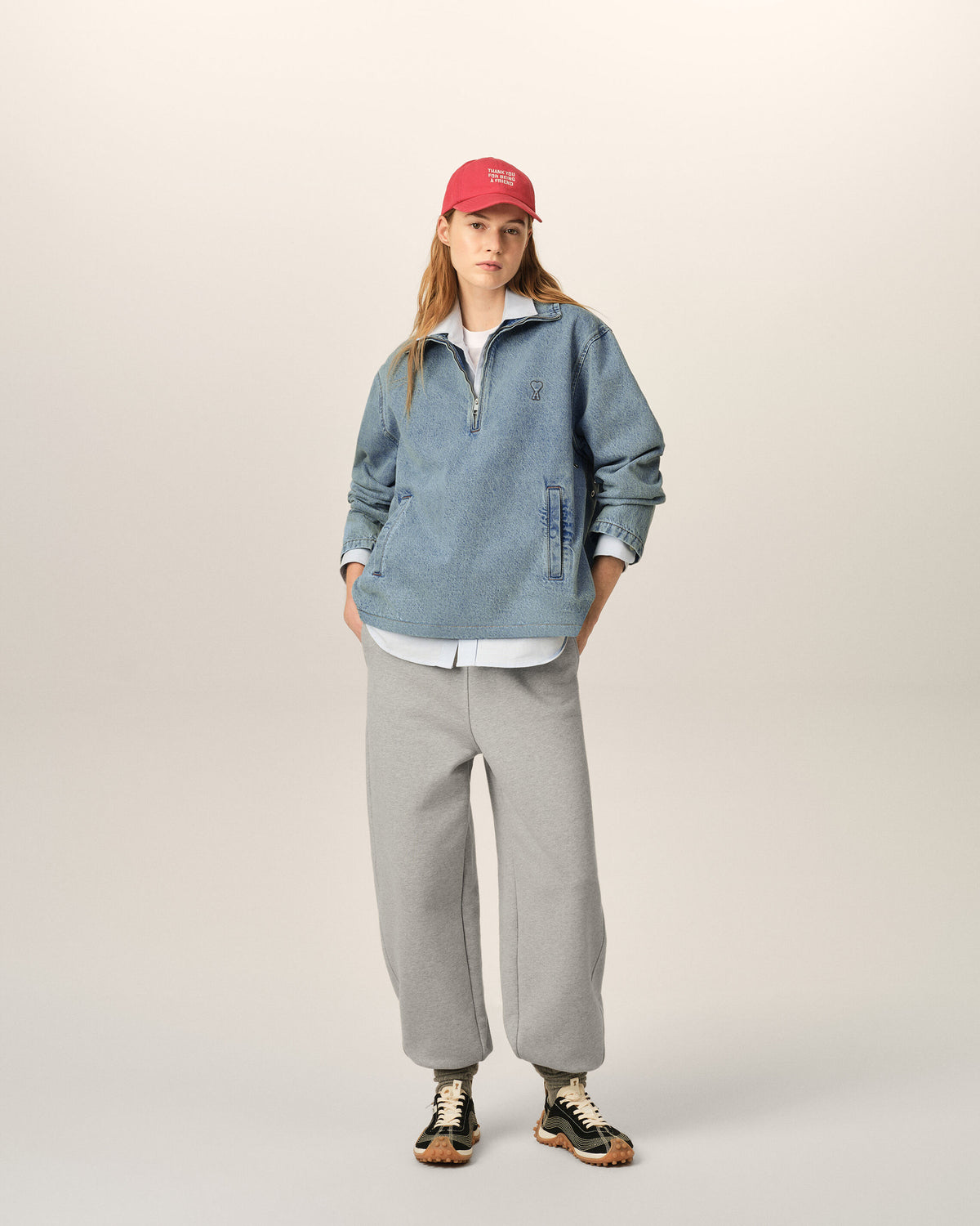 Blue cotton vareuse with Ami de Coeur - 8