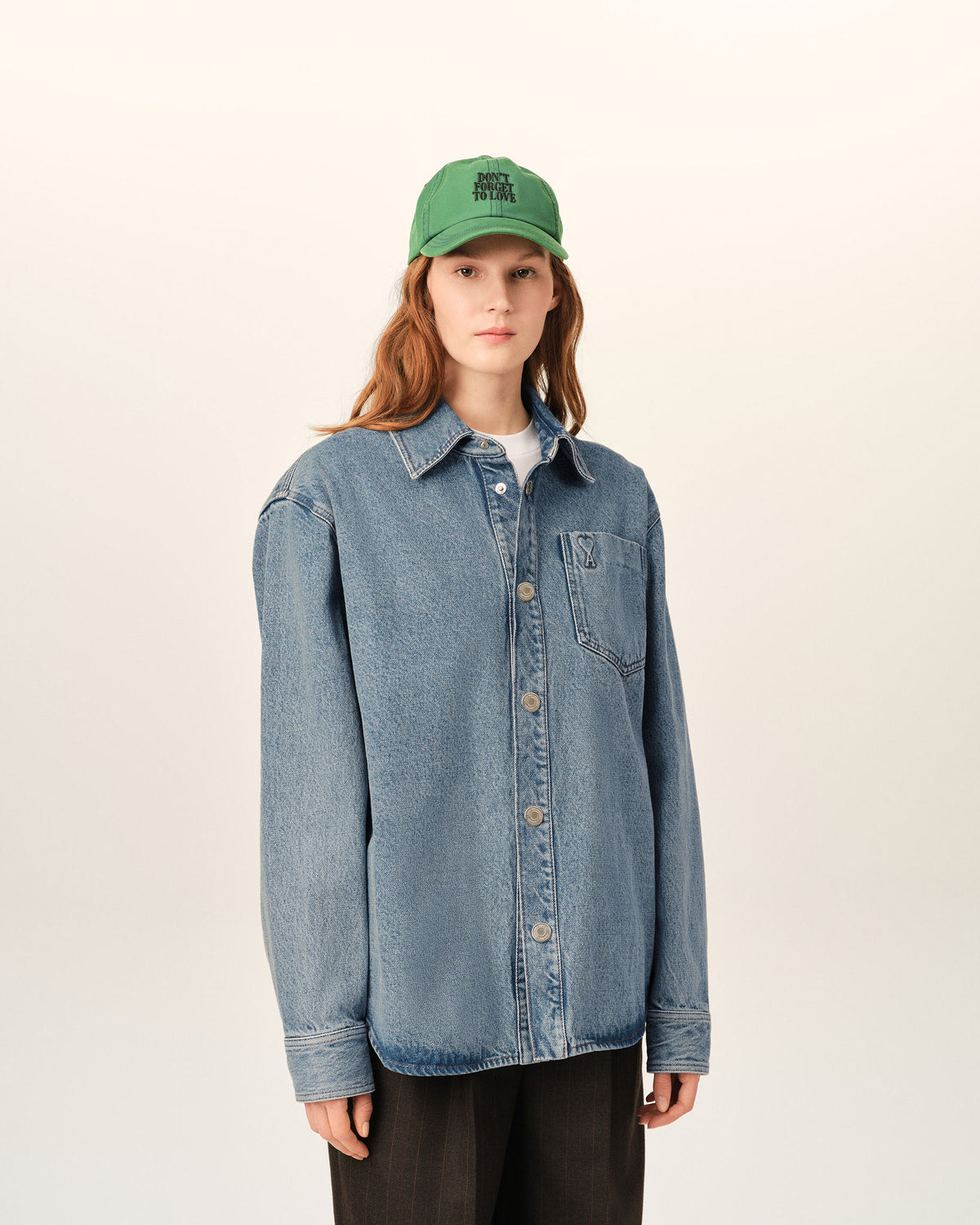 Sobrecamisa Ami de Cœur de algodón azul - 9