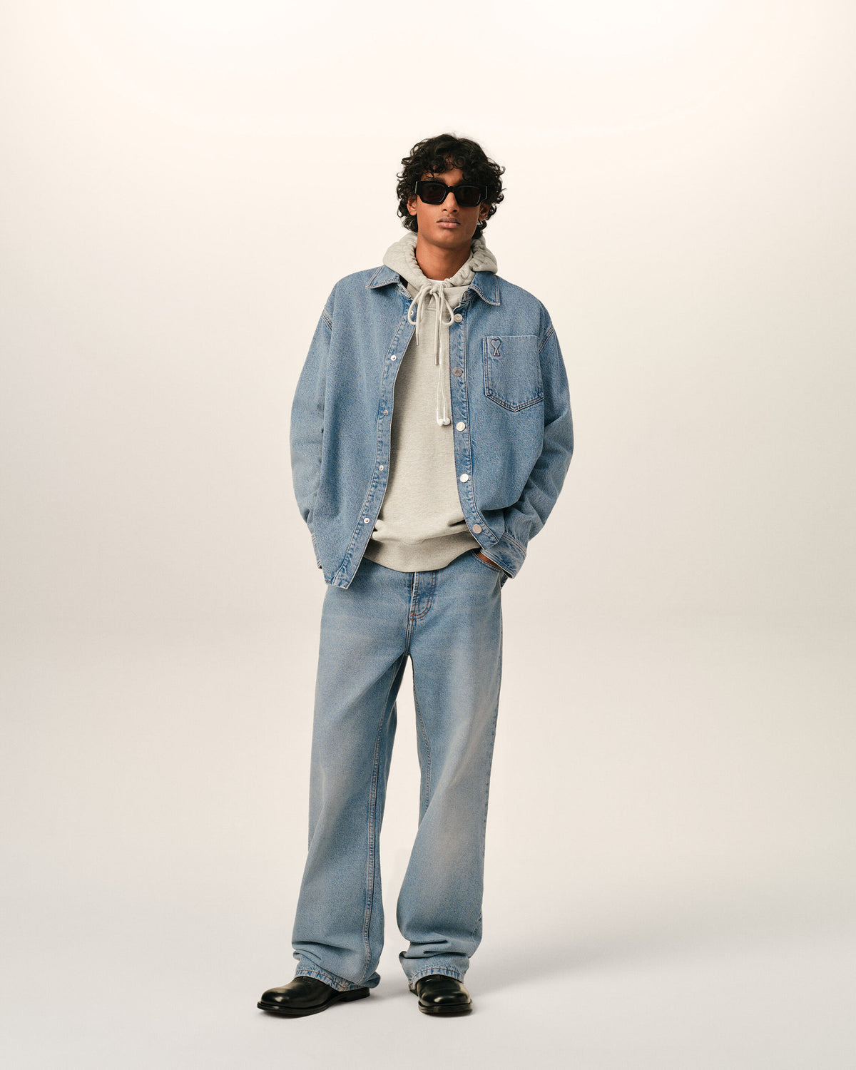 Sobrecamisa Ami de Cœur de algodón azul - 2