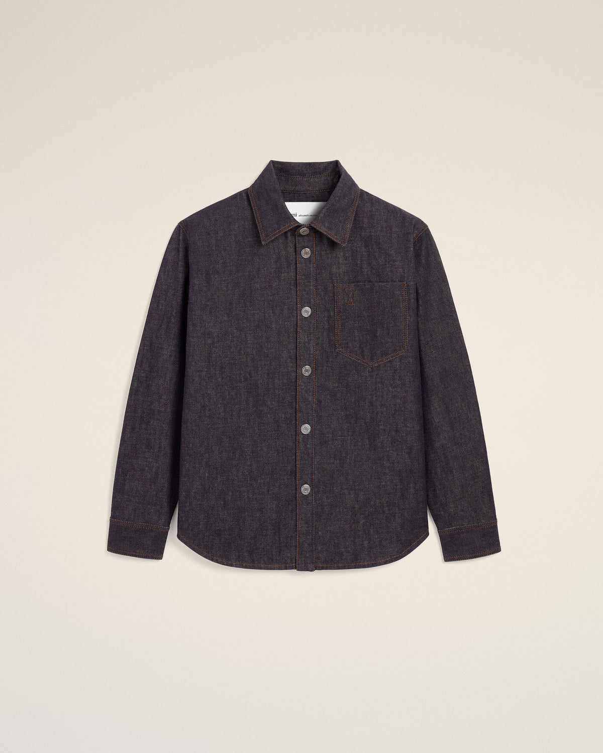 Blue cotton overshirt with Ami de Coeur - 1