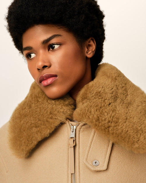 Beige wool padded jacket - Woman - 10 - AMI Paris - Ami Paris