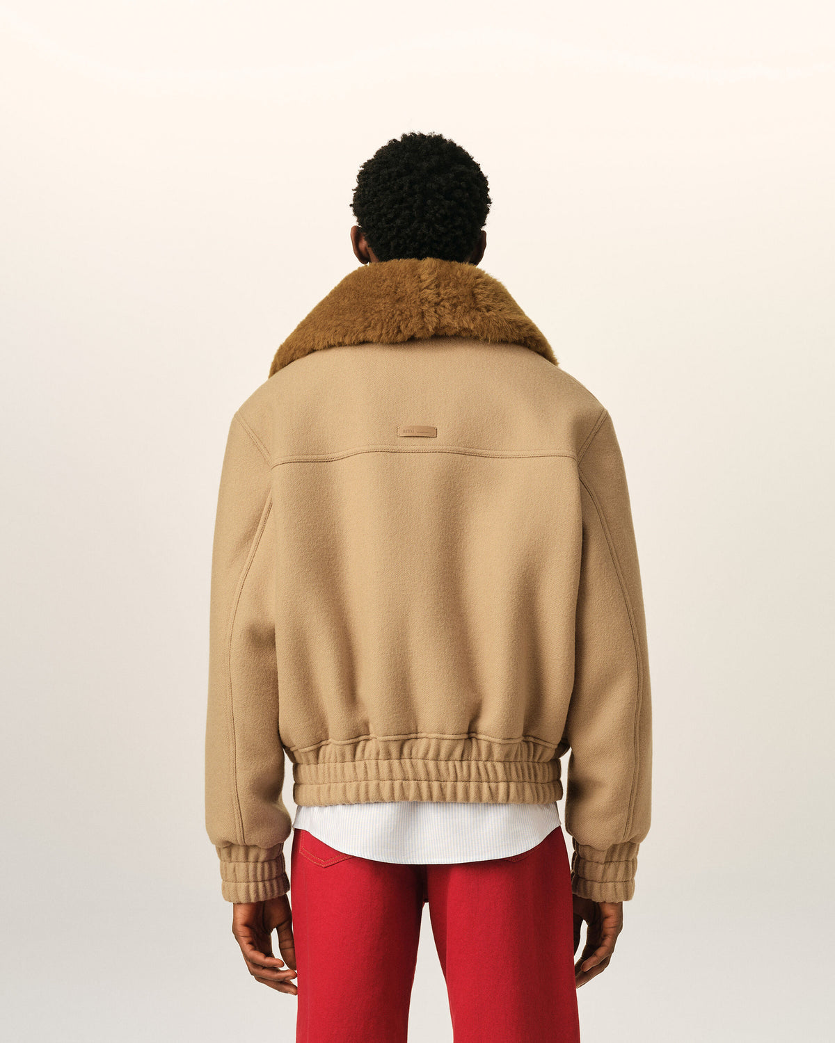 Beige wool padded jacket - 5