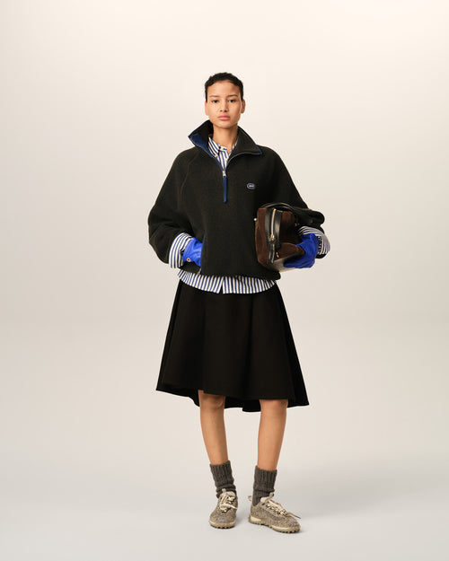 Grey fleece vareuse with Ami patch - Woman - 9 - AMI Paris - Ami Paris