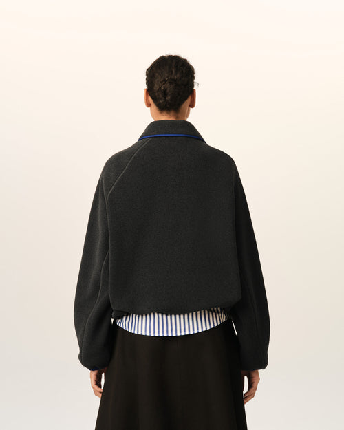 Grey fleece vareuse with Ami patch - Woman - 12 - AMI Paris - Ami Paris