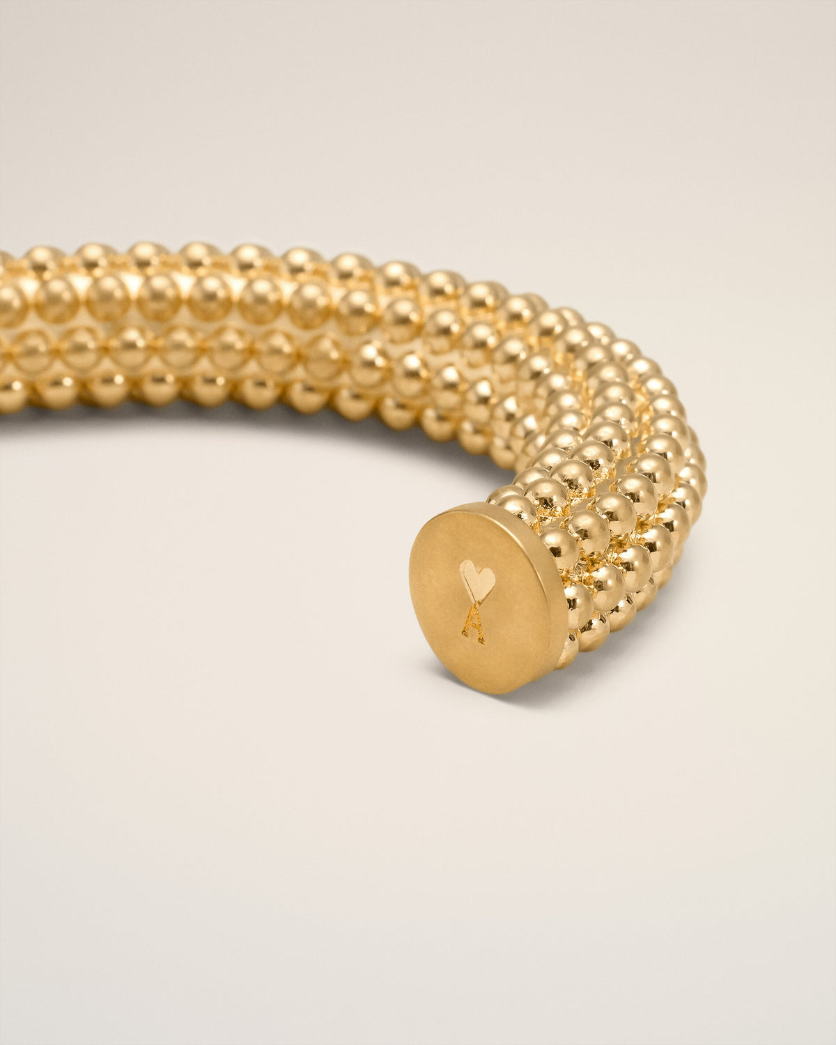 Bracciale con perline in ottone dorato - 6