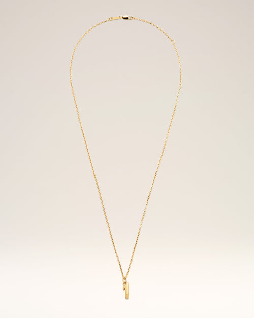 Collier Martelé Doré Pendentif "1" en Laiton - Femme - 4 - AMI Paris - Ami Paris