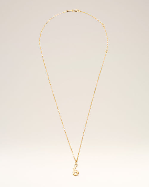 Collana con pendente “6” in ottone dorato martellato - Uomo - 1 - AMI Paris - Ami Paris