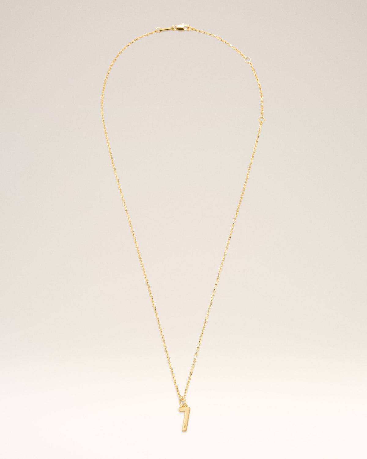 Collier Martelé Doré Pendentif "7" en Laiton - 5