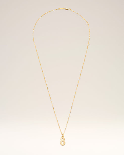 Collar con colgante "8" martillado de latón dorado - Mujer - 5 - AMI Paris - Ami Paris