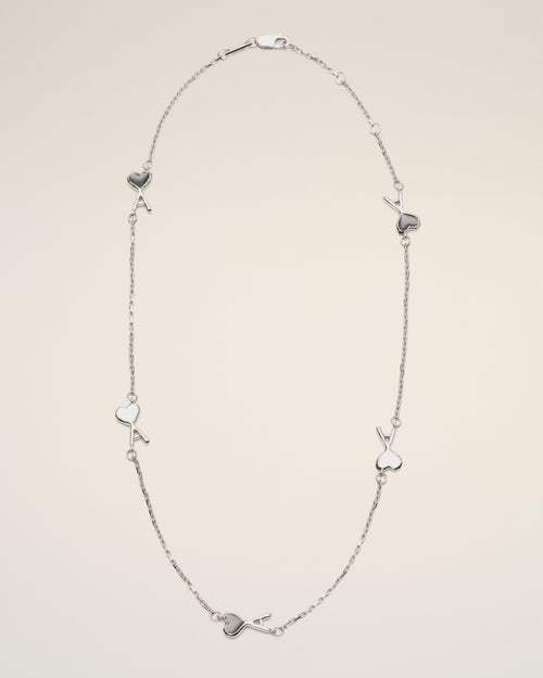 Collar Ami de Cœur martillado de latón plateado - Mujer - 4 - AMI Paris - Ami Paris