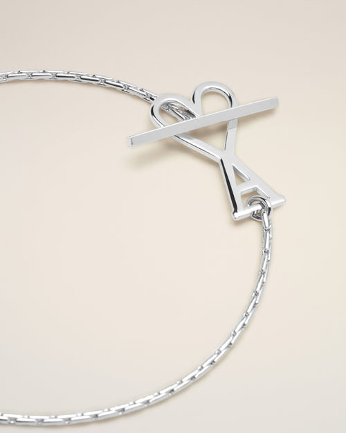 Collana a catena 2 in 1 Ami de Coeur in ottone argentato - Donna - 7 - AMI Paris - Ami Paris