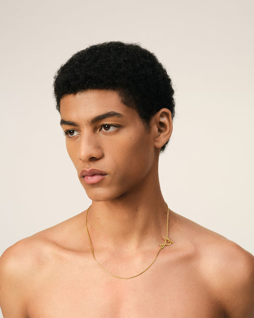 Collar de cadena 2 en 1 Ami de Cœur de latón dorado - Hombre - 2 - AMI Paris - Ami Paris