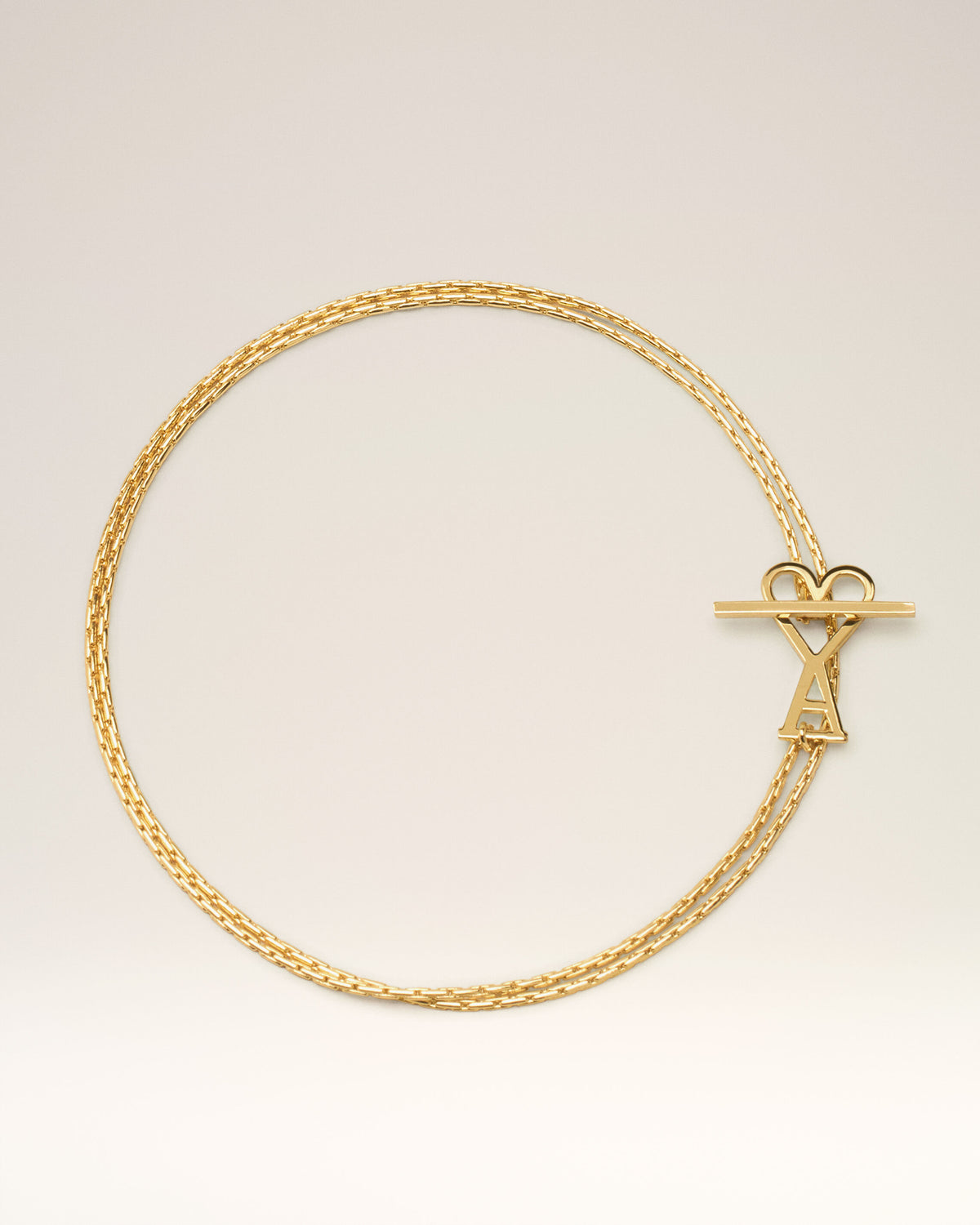 Collar de cadena 2 en 1 Ami de Cœur de latón dorado - 5