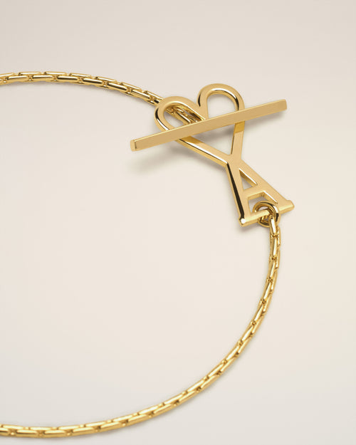 Collar de cadena 2 en 1 Ami de Cœur de latón dorado - Mujer - 7 - AMI Paris - Ami Paris