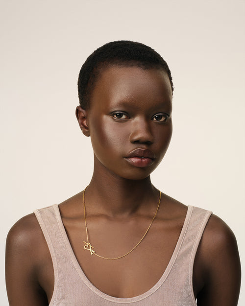 Collar de cadena 2 en 1 Ami de Cœur de latón dorado - Mujer - 6 - AMI Paris - Ami Paris