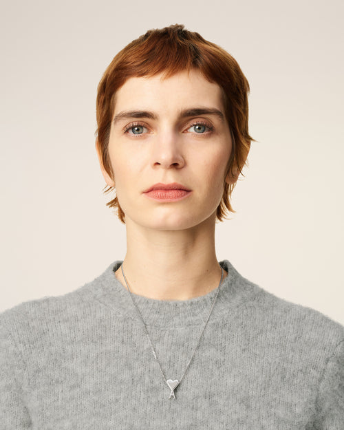 Collar con colgante Ami de Cœur de latón plateado - Mujer - 5 - AMI Paris - Ami Paris