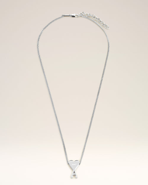 Collar con colgante Ami de Cœur de latón plateado - Hombre - 1 - AMI Paris - Ami Paris