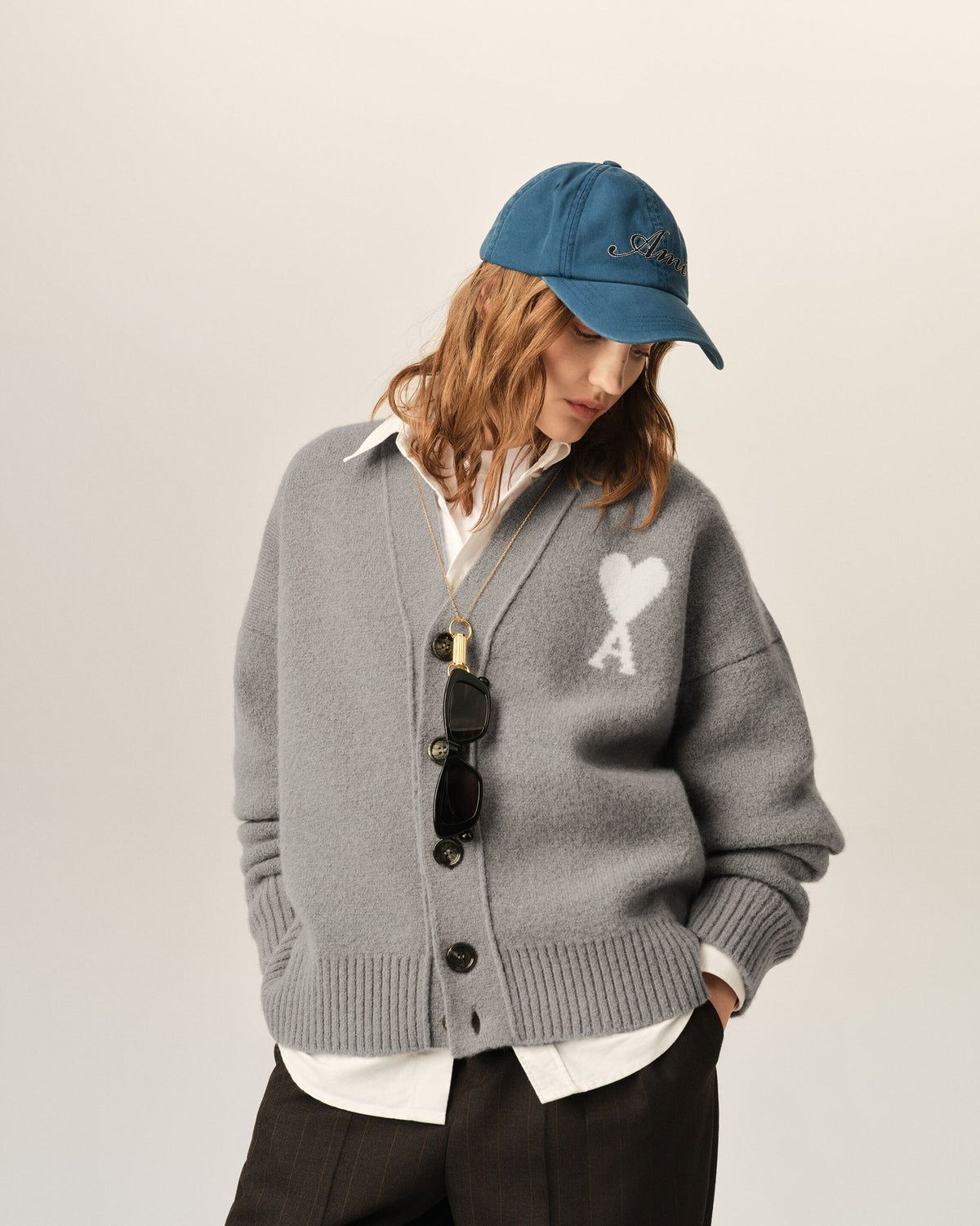 Cardigan Ami de Cœur in alpaca grigia - 8