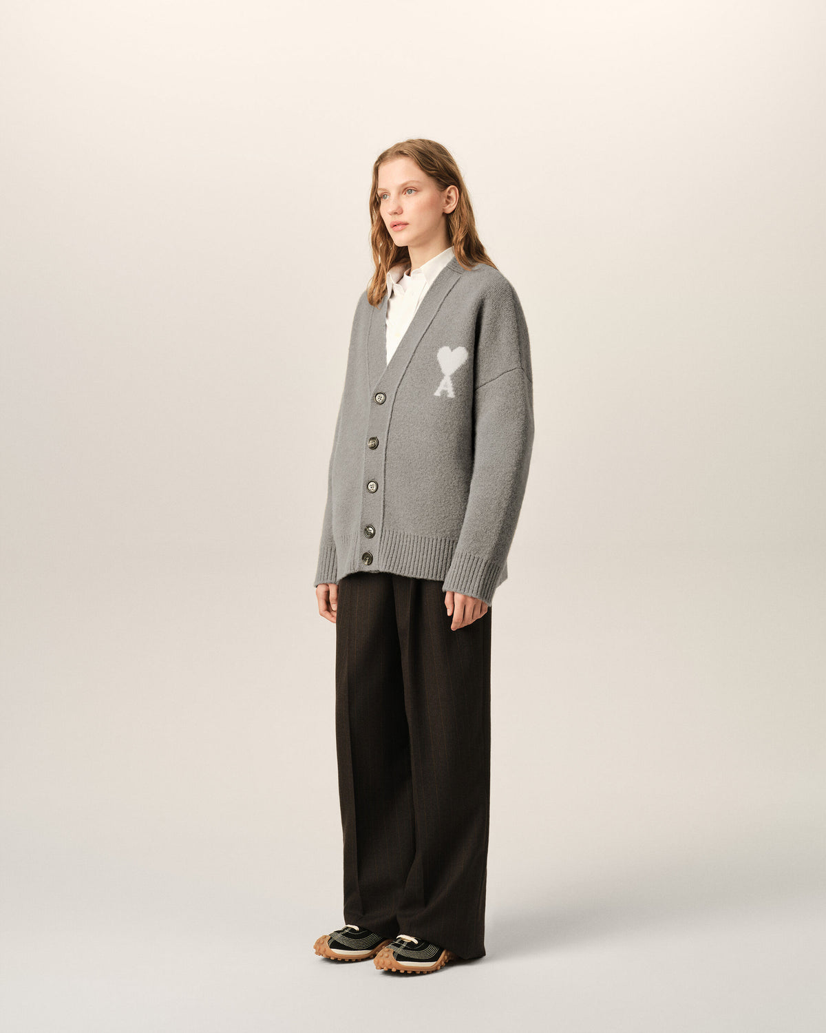 Cardigan Ami de Cœur in alpaca grigia - 12