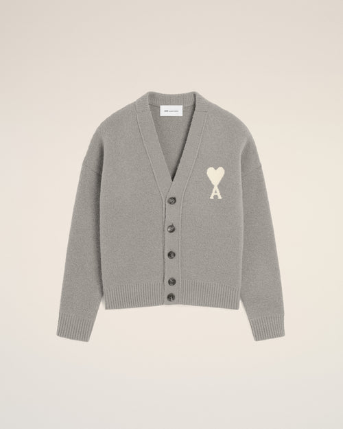                             Grey alpaca cardigan with Ami de Coeur - 3                         - Ami Paris