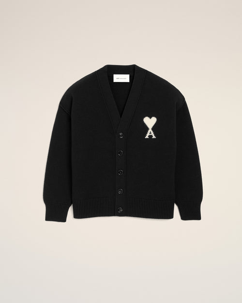 Cardigan noir en laine Ami de Coeur - 1 - Ami Paris