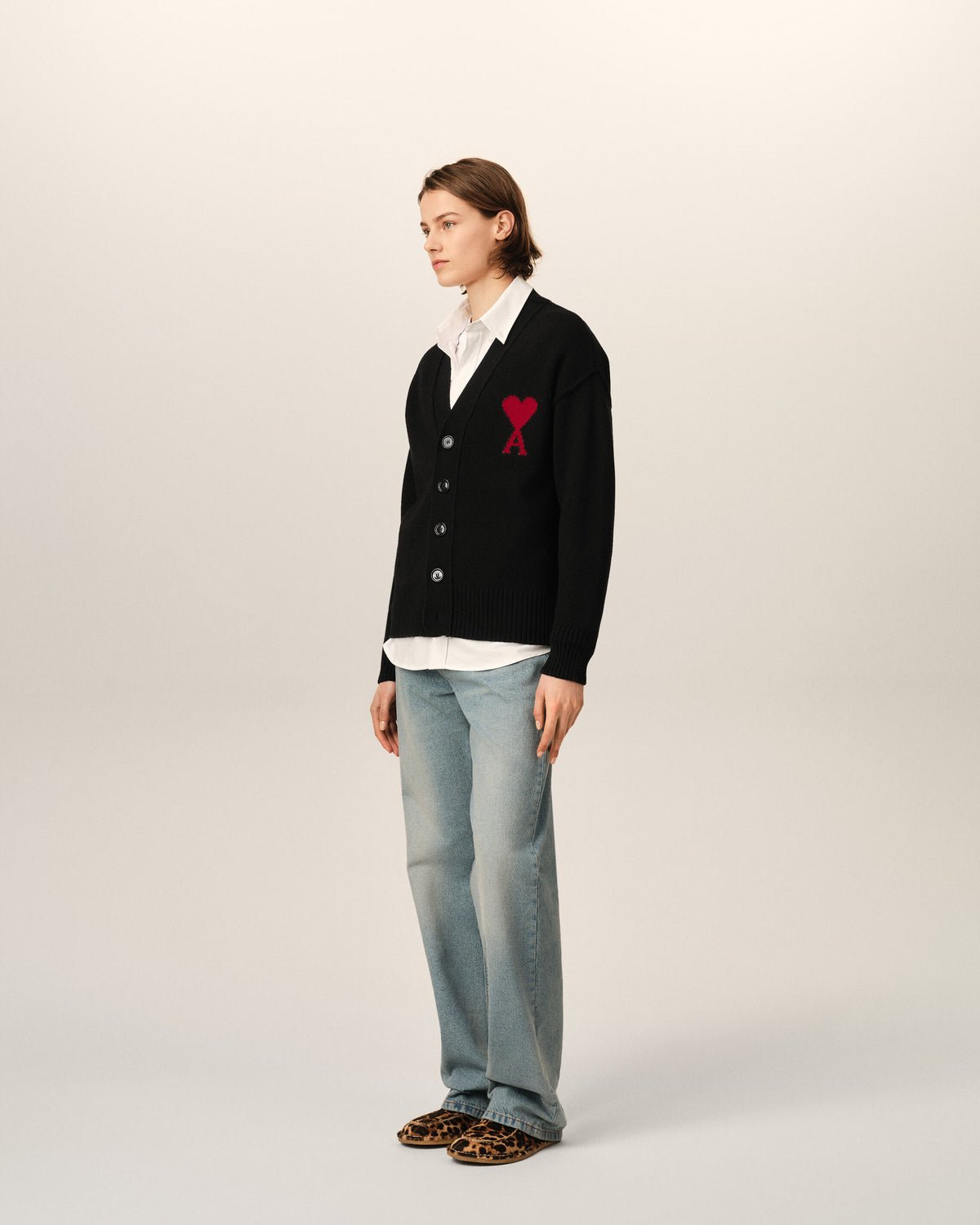 Wool cardigan with Ami de Coeur - 12