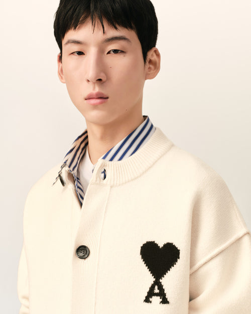 Cardigan Blanc Ami De Coeur En Laine - Homme - 4 - AMI Paris - Ami Paris