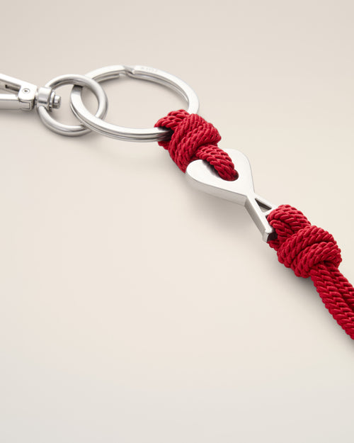Red metal charm keyring with Ami de Coeur - Woman - 4 - AMI Paris - Ami Paris