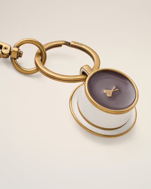 Gold Metal Ami De Coeur Coffee Cup Keyring - Woman - 4 - AMI Paris - Ami Paris