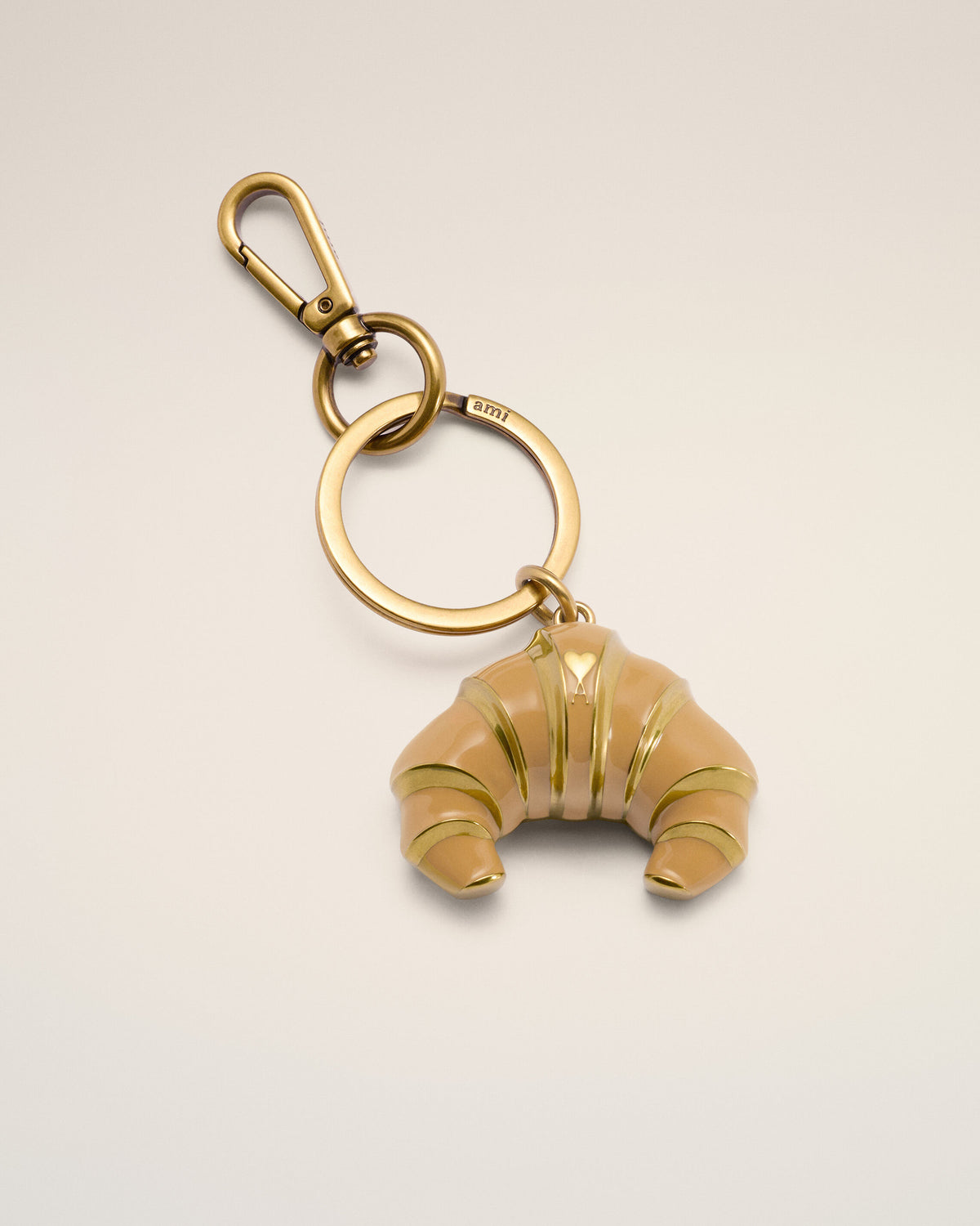 Gold Metal Ami De Coeur Croissant Keyring - 4