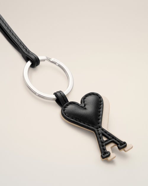 Llavero Ami de Cœur de cuero de vaca negro - Hombre - 2 - AMI Paris - Ami Paris
