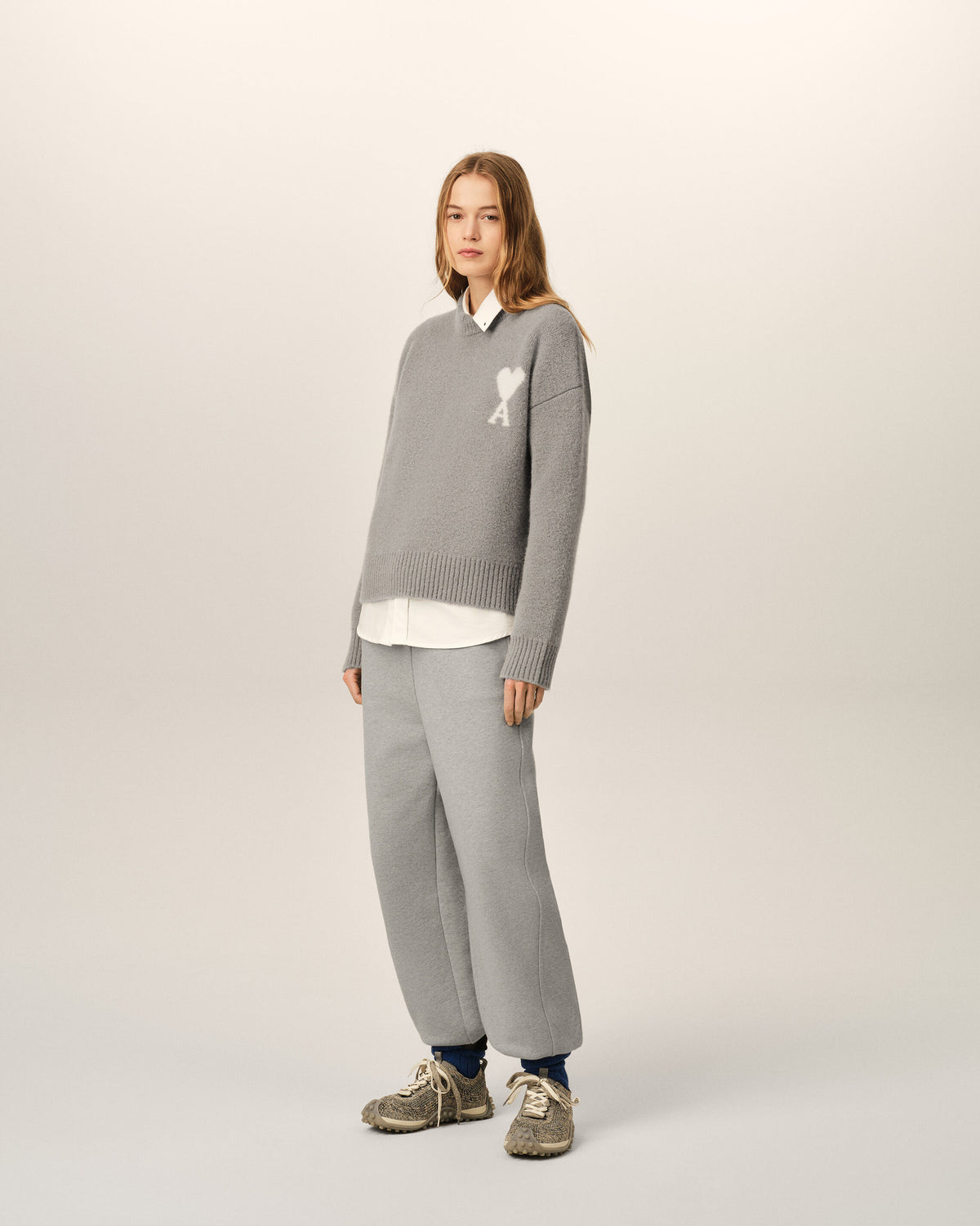 Pull gris en alpaga Ami de Coeur - 12