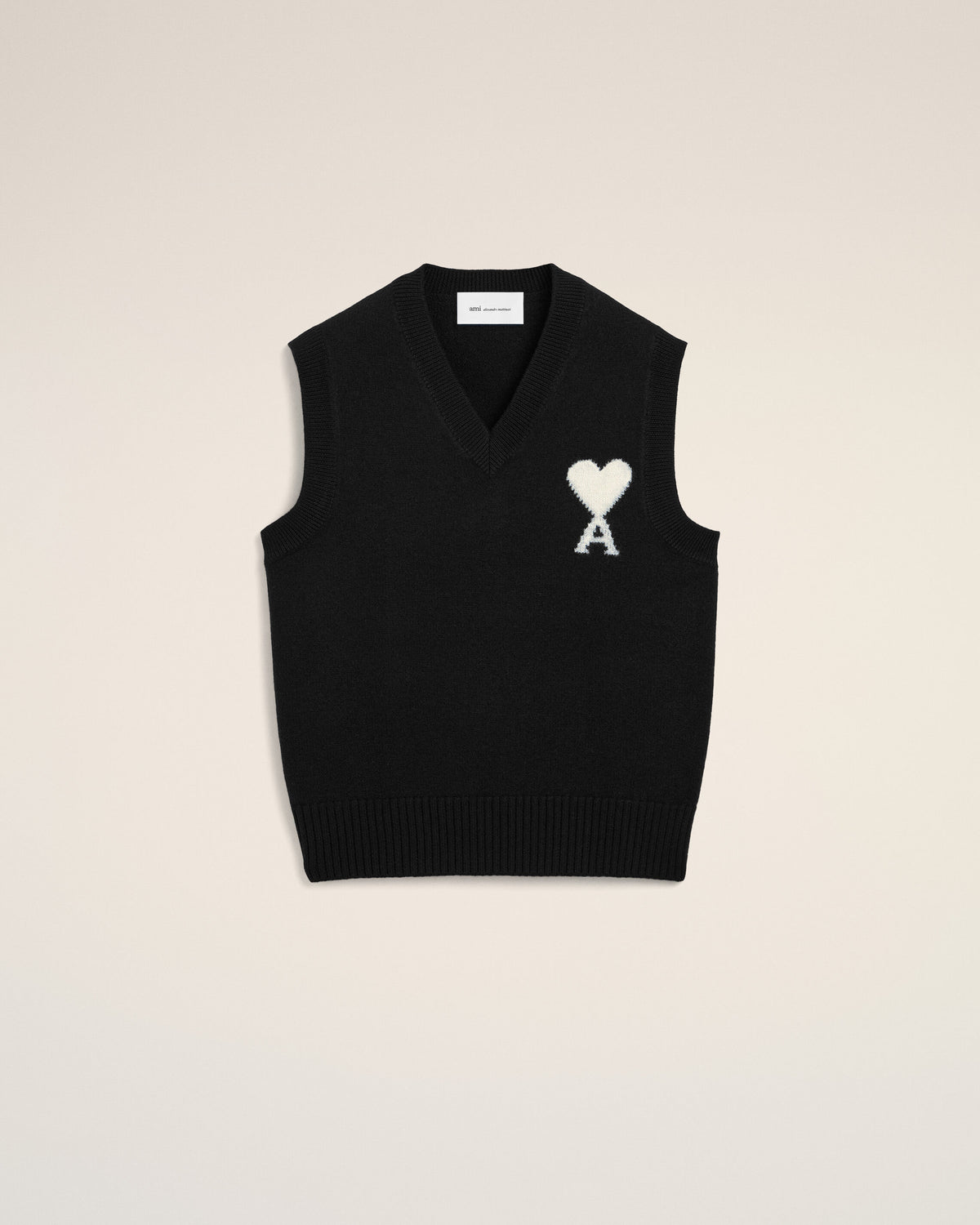 Jersey sin mangas de lana negro Ami de Cœur - 1