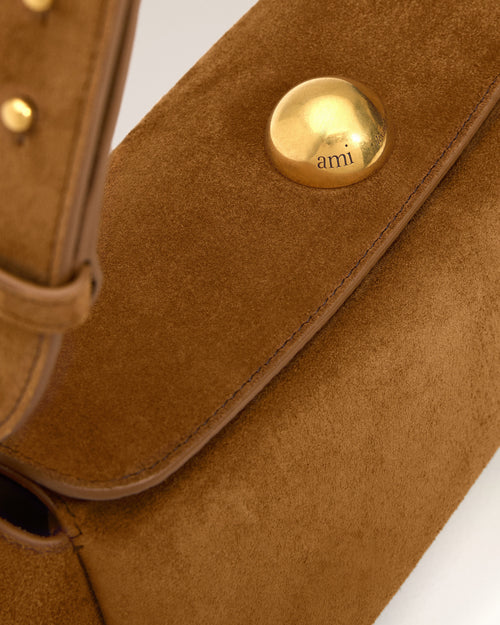 Sac Marron Carrousel En Cuir Velours - Femme - 13 - AMI Paris - Ami Paris