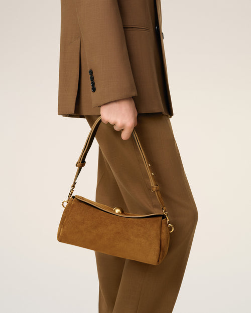 Sac Marron Carrousel En Cuir Velours - Homme - 2 - AMI Paris - Ami Paris