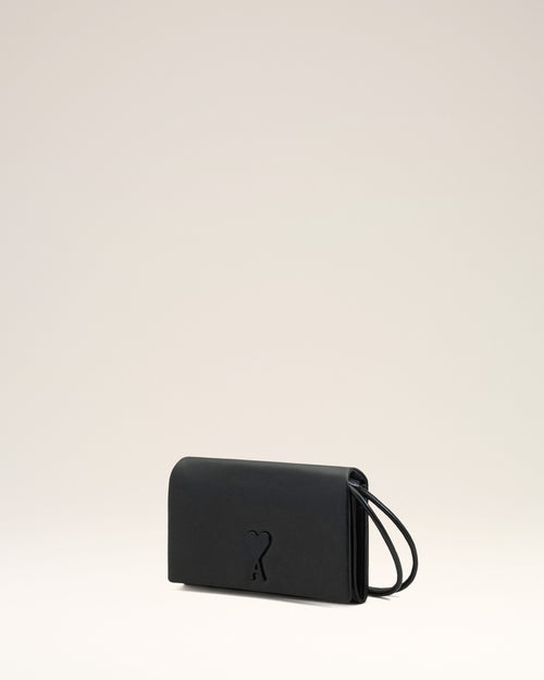 Cartera Voulez-Vous negra de piel de vaca con bandolera - Mujer - 9 - AMI Paris - Ami Paris