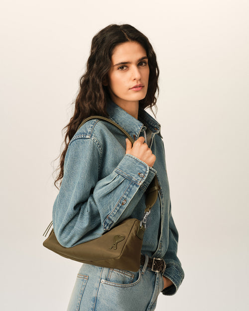 Sac Marcel marron en nylon - Femme - 8 - AMI Paris - Ami Paris