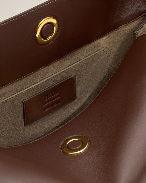Brown Smooth Leather Carrousel Medium Bag - Man - 7 - AMI Paris - Ami Paris