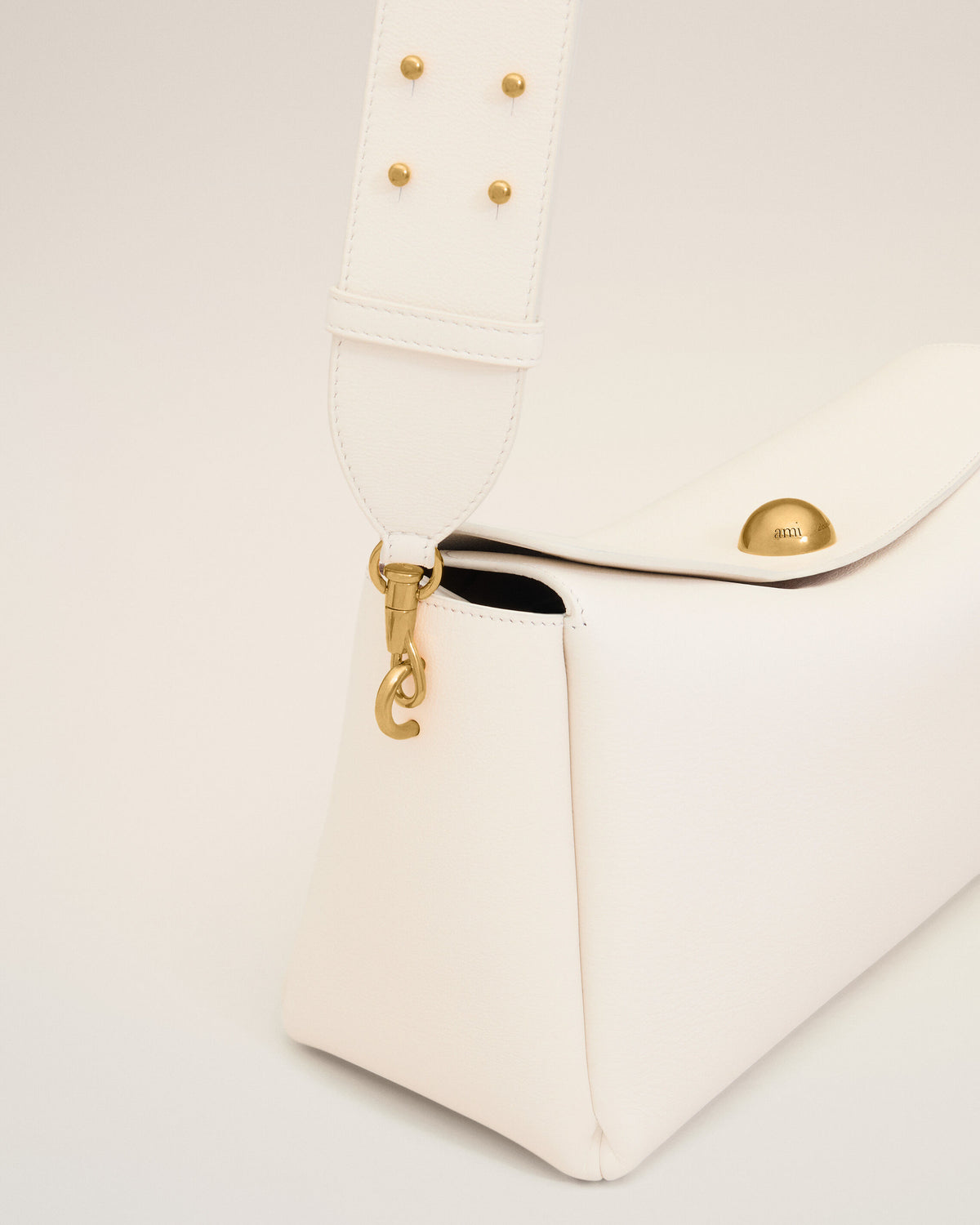 White Cow Leather Carrousel Medium Bag - 6