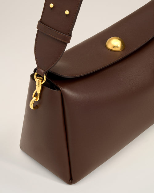 Brown Smooth Leather Carrousel Medium Bag - Man - 6 - AMI Paris - Ami Paris