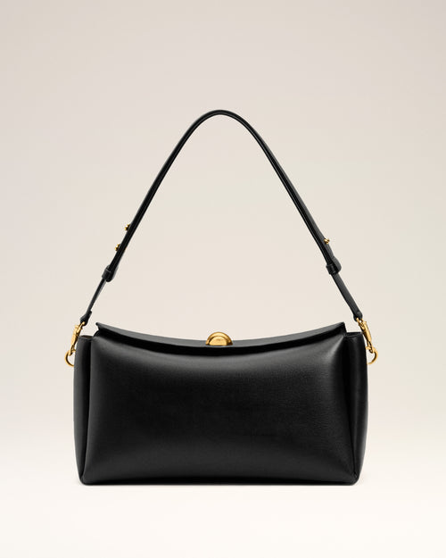 Medium black cow leather Carrousel bag - Woman - 8 - AMI Paris - Ami Paris