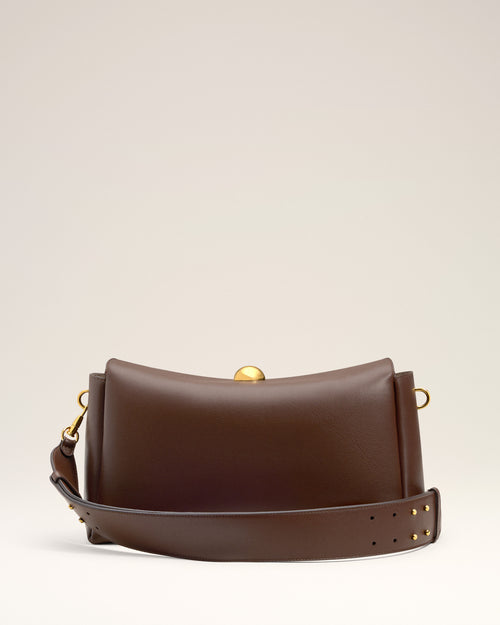 Brown Smooth Leather Carrousel Medium Bag - Woman - 12 - AMI Paris - Ami Paris