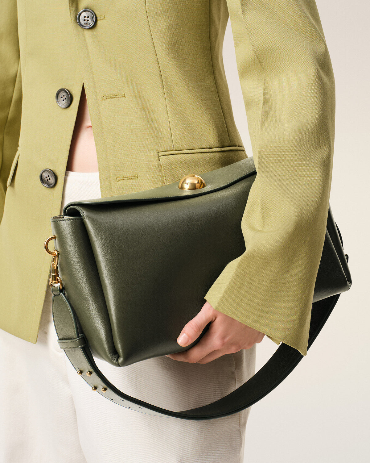 Green Cow Leather Carrousel Medium Bag - 10