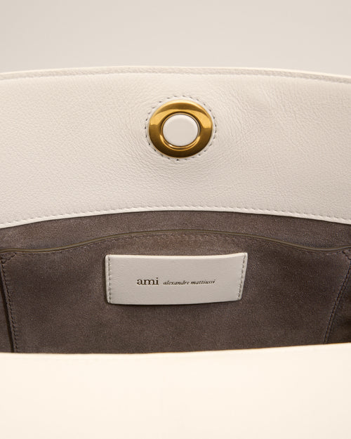 White Cow Leather Carrousel Medium Bag - Man - 7 - AMI Paris - Ami Paris