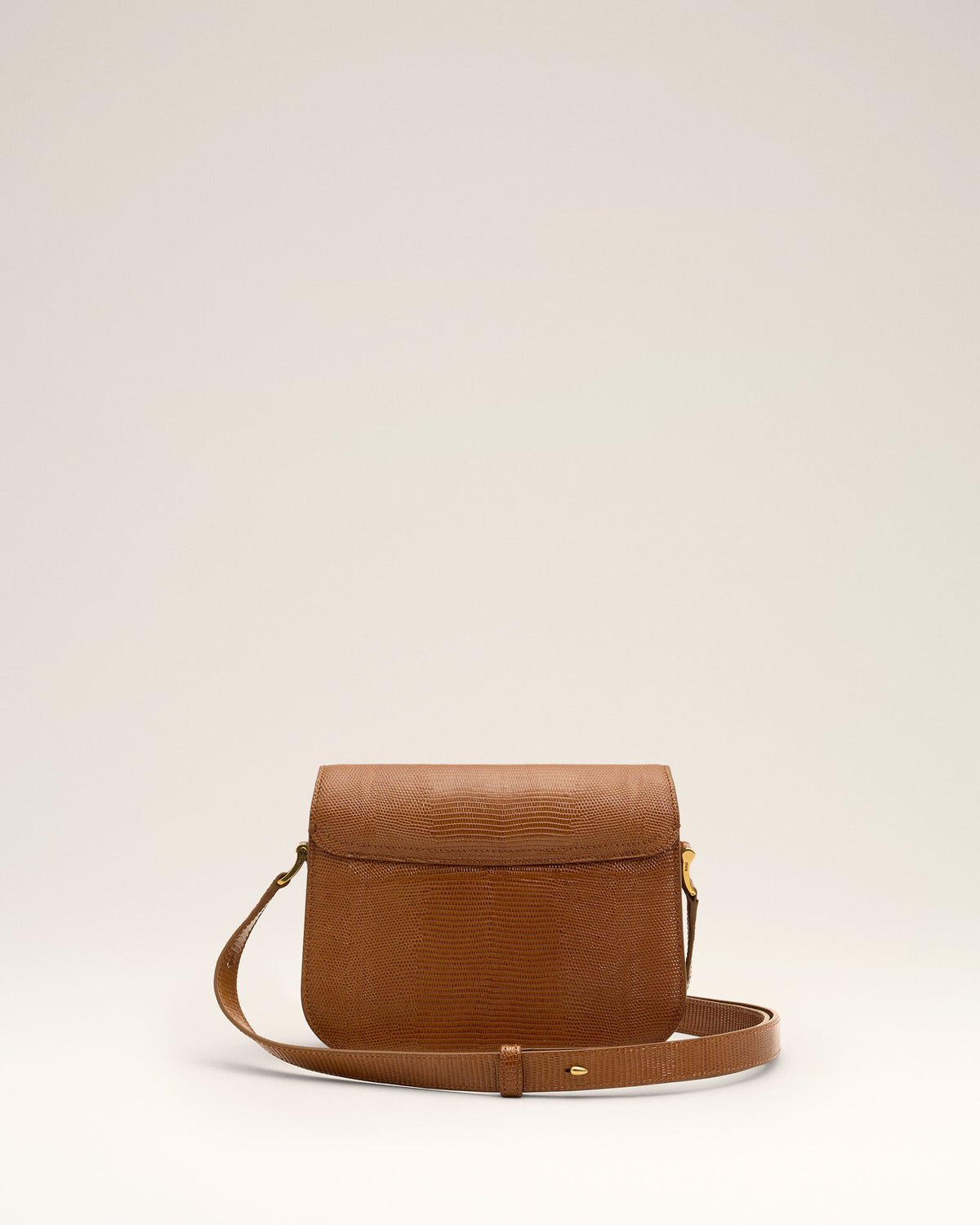 Brown lizard embossed cowhide leather Paris Paris bag - 10