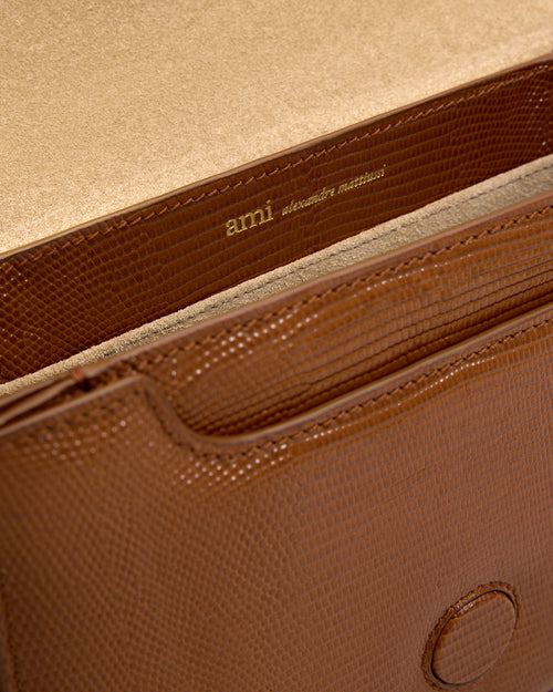 Brown lizard embossed cowhide leather Paris Paris bag - Woman - 12 - AMI Paris - Ami Paris