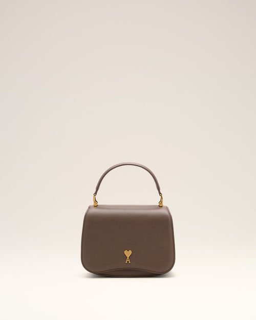 Bolso de mano Paris Paris de cuero marrón de vaca - Mujer - 8 - AMI Paris - Ami Paris