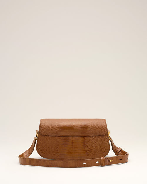 Sac porté épaule Paris Paris marron en cuir de vachette embossé lézard - Femme - 10 - AMI Paris - Ami Paris